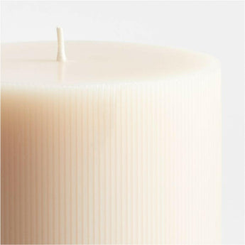Ribbed Linen Pillar Candle.