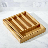 Expandable Bamboo Flatware Tray.