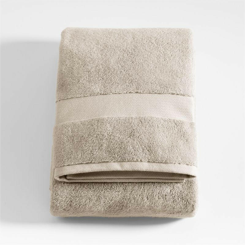 Organic Turkish Cotton Taupe Bath Towel Crate & Barrel