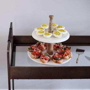 Wood Marble 2 Tier Server.