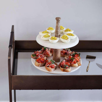 Wood Marble 2 Tier Server.