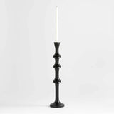 Century Black Acacia Wood Taper Candle Holder 20".