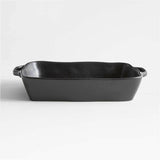 Marin Large Matte Black Ceramic Baking Dish.