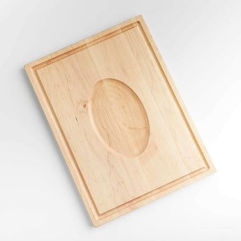 Crate & Barrel Reversible Maple Cutting Board with Meat Rest 24"x18".