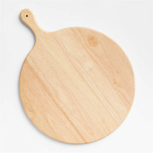 Tondo Natural Wood Round Serving Board with Handle.