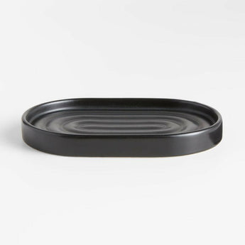 Chet Black Ceramic Soap Dish/Sponge Holder.