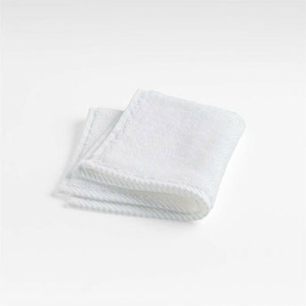 Quick-Dry White Organic Cotton Washcloth.