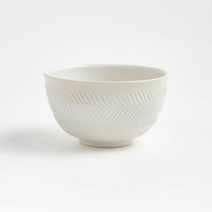 Fern White Ceramic Mixing Bowl.