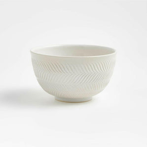 Fern White Ceramic Mixing Bowl