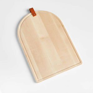 Tomos Medium Maple Cutting Board with Leather Strap.