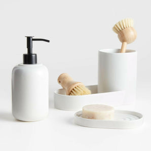 Chet Ceramic White Soap Dispenser.