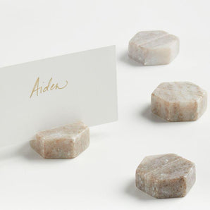 Marble Place Card Holders/Cheese Markers, Set of 4.