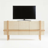 Sands Grasscloth Storage Media Console.
