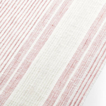 Chesney 90" Rosewood-Striped Linen Table Runner.