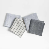 Suits Navy Linen Cocktail Napkins, Set of 4.