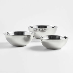 Stainless Steel Restaurant Bowls, Set of 3: 2-, 4- and 8-qt...
