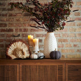 Flickering Flameless 3"x6" Wheat Inclusion Wax Pillar Candle.