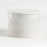 Fern White Ceramic Canister.
