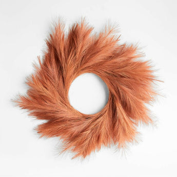 Rust Pampas Grass Wreath 28".