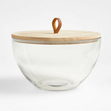 Tomos Glass Bowl with Wood Lid.