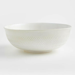 Fern White Ceramic Mixing Bowl.
