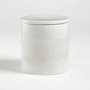 Fern White Ceramic Canister.