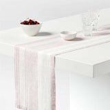 Chesney 90" Rosewood-Striped Linen Table Runner.