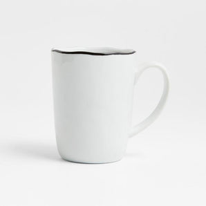 Mercer Black Rim Porcelain Mug.