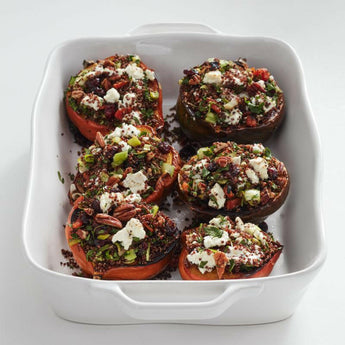 Marin 12"x8.5" White Medium Baker with Handles.