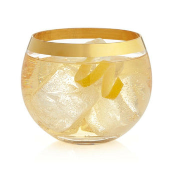 Pryce Gold Rocks Glass.