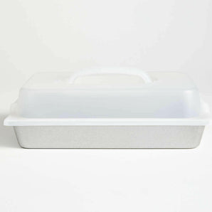 USA Pan Pro Line Non-Stick Rectangular Cake Pan with Lid.
