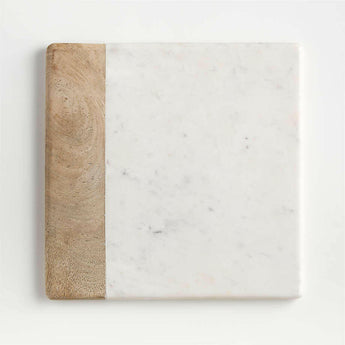 Wood Marble Square Platter.