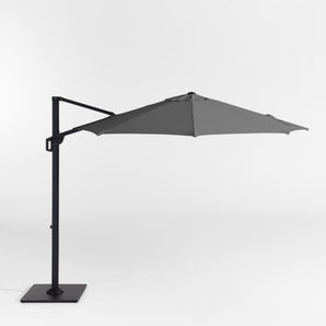10' Round Cast Sunbrella® Cantilever Exterior Patio Umbrella with Black Metal Frame