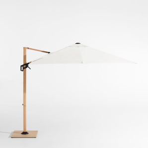 Sombrilla voladiza para Exterior Sunbrella® blanca de lona cuadrada