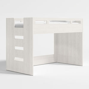 Cama baja infantil de madera esmaltada con escalera izquierda