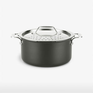 All Clad 6-Qt. Olla antiadherente de acero inoxidable con tapa coladora