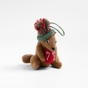 Ardilla de alpaca con sombrero Adorno para el árbol de Navidad