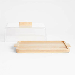Tabla de servir rectangular de madera de fresno Arla con tapa acrílica.