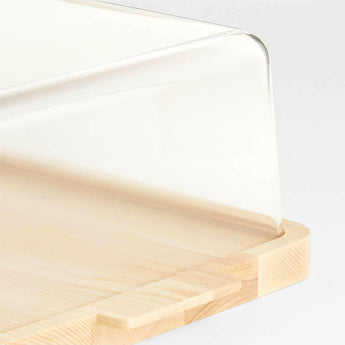 Tabla de servir rectangular de madera de fresno Arla con tapa acrílica.