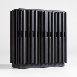 Armario de entrada de madera de fresno ebonizado Bardi