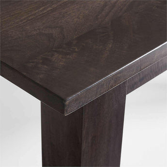 Euskera 82"-118" Charcoal Mesa de comedor rectangular extensible de madera gris.