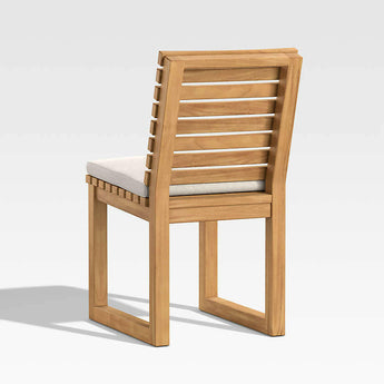 Listón Exterior Silla auxiliar de comedor con cojines Sunbrella ® de avena.