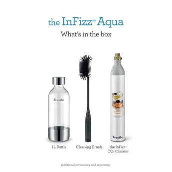Máquina para hacer agua con gas Breville ® InFizz Aqua con bidón de CO2 en acero inoxidable.