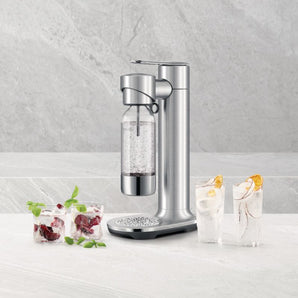 Máquina para hacer agua con gas Breville ® InFizz Aqua con bidón de CO2 en acero inoxidable.