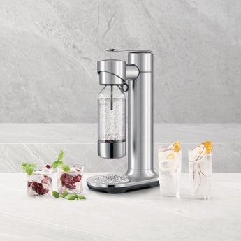 Máquina para hacer agua con gas Breville ® InFizz Aqua con bidón de CO2 en acero inoxidable.