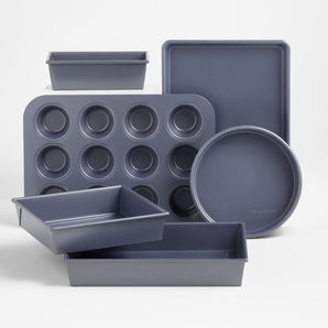 Crate & Barrel Juego de 6 piezas para hornear Slate Blue