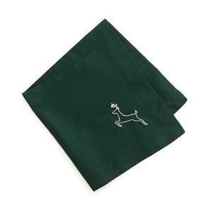 Servilleta entera de reno con pespunte verde