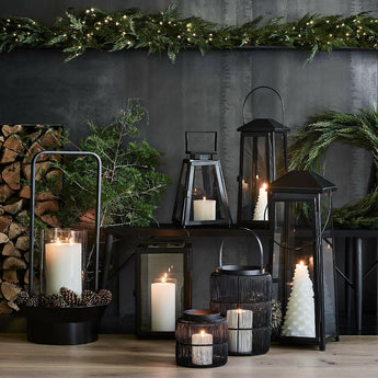 Linterna de metal negro de Marruecos.