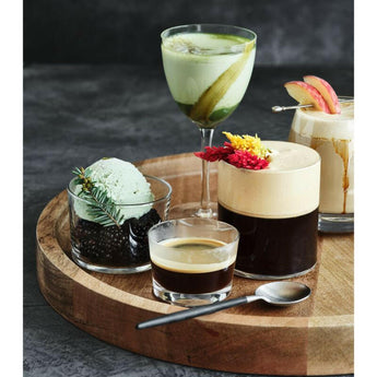 Bandeja decorativa redonda de madera Ike de 15".