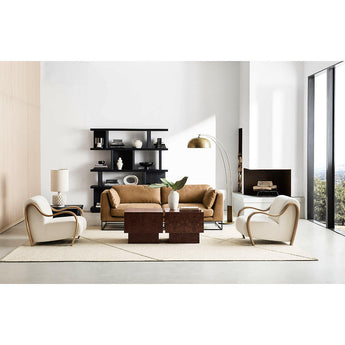 Shelter 72" de ancho Charcoal Estantería divisoria de habitaciones abierta de madera con estantes.